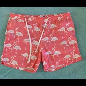 Coral pink swim shorts